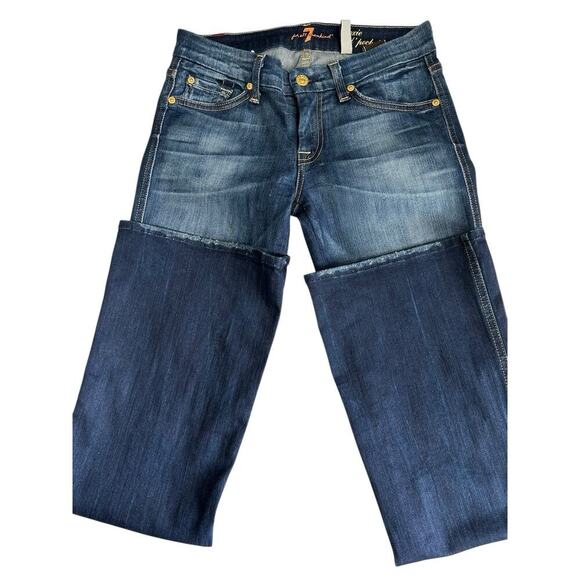 7 For All Mankind Jeans Womens 28x30 Blue Denim Pants Lexie Petite A Pocket 7FAM - Picture 9 of 14
